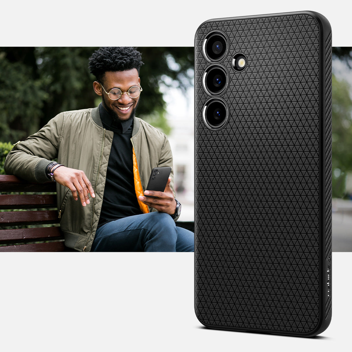 Schutzhülle für Galaxy S24 Plus, Spigen Liquid Air, Schwarz