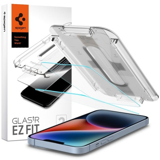 Glas für die Schutzhülle für iPhone 17e / 16e / 14 / 13 Pro / 13, Spigen Glas.tR EZ Fit 2-Pack