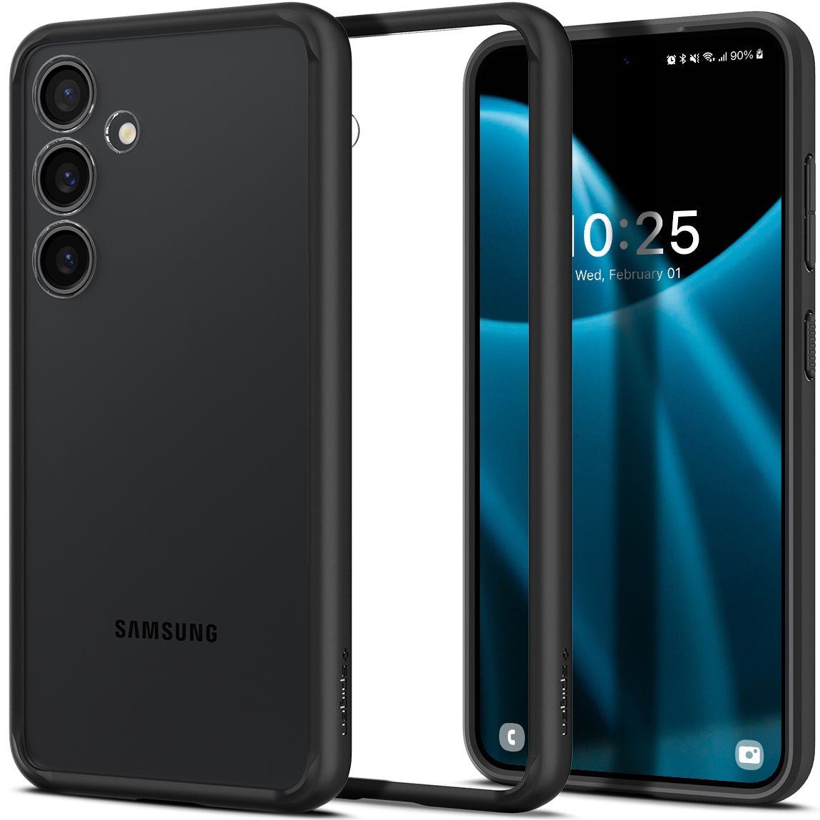 Schutzhülle für Galaxy S24, Spigen Ultra Hybrid, Transparent-Schwarz