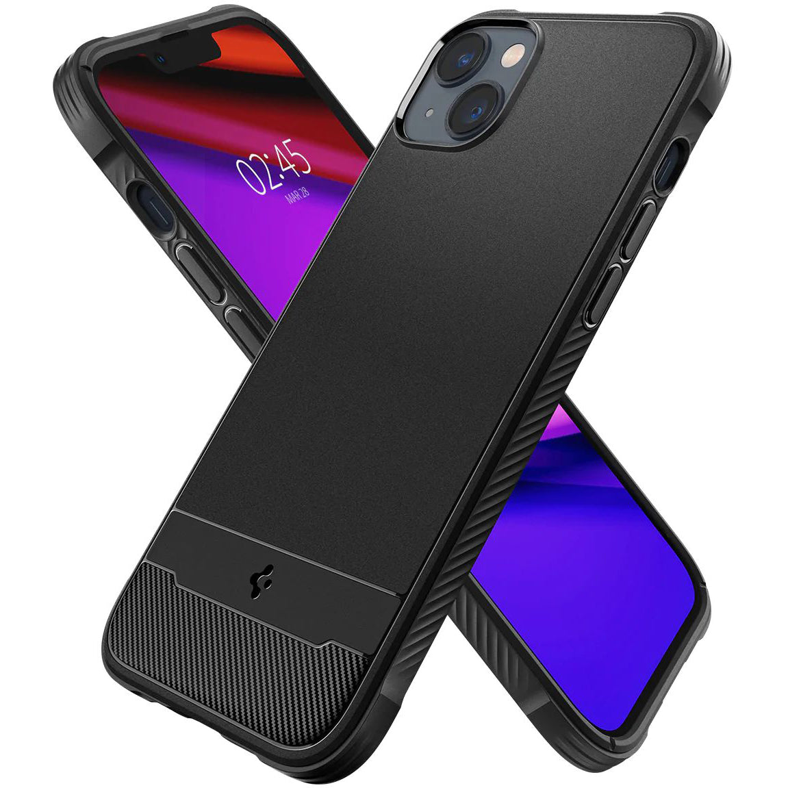 Schutzhülle Spigen Rugged Armor Mag mit MagSafe für iPhone 14, mattes Schwarz