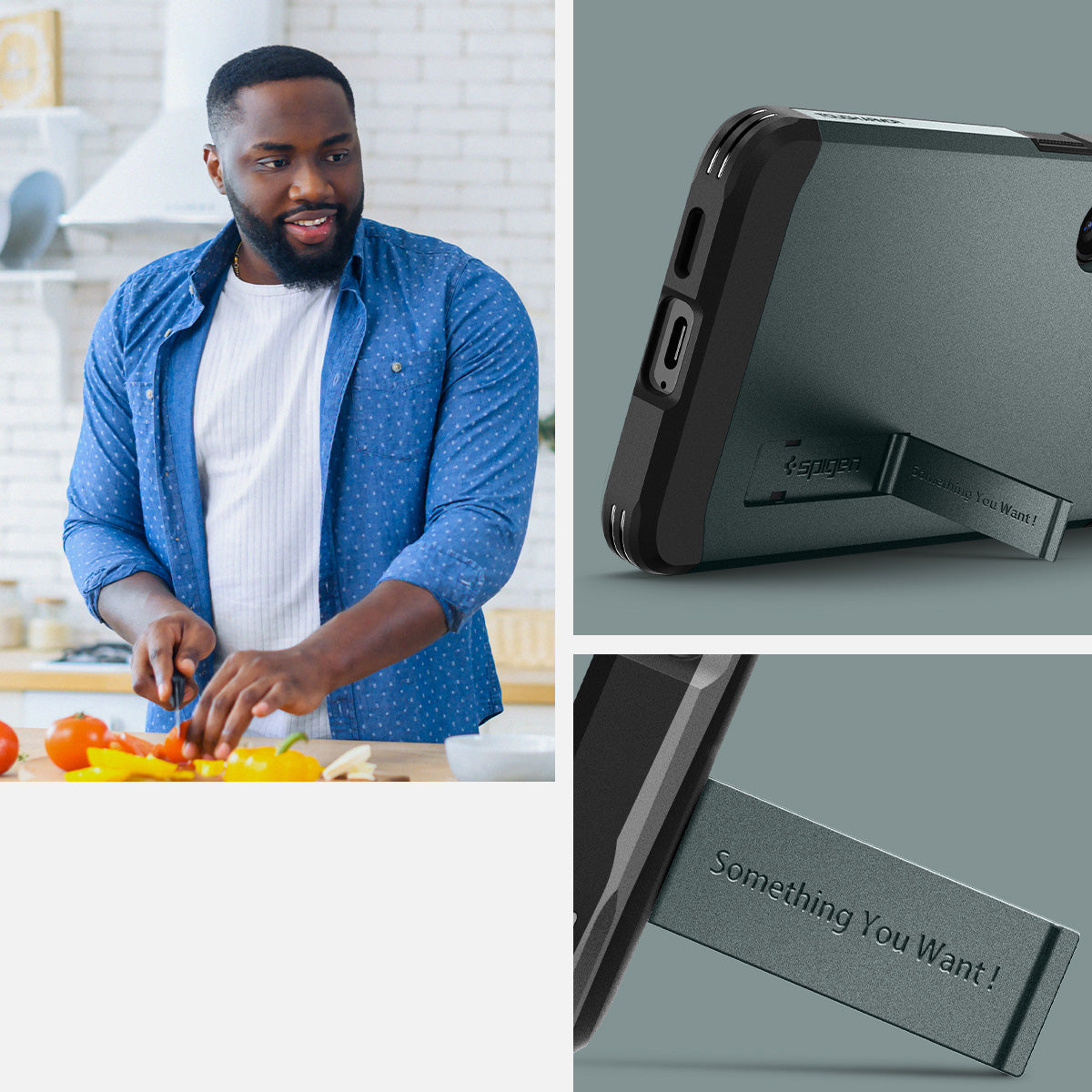 Schutzhülle für Galaxy S24, Spigen Tough Armor, Grün