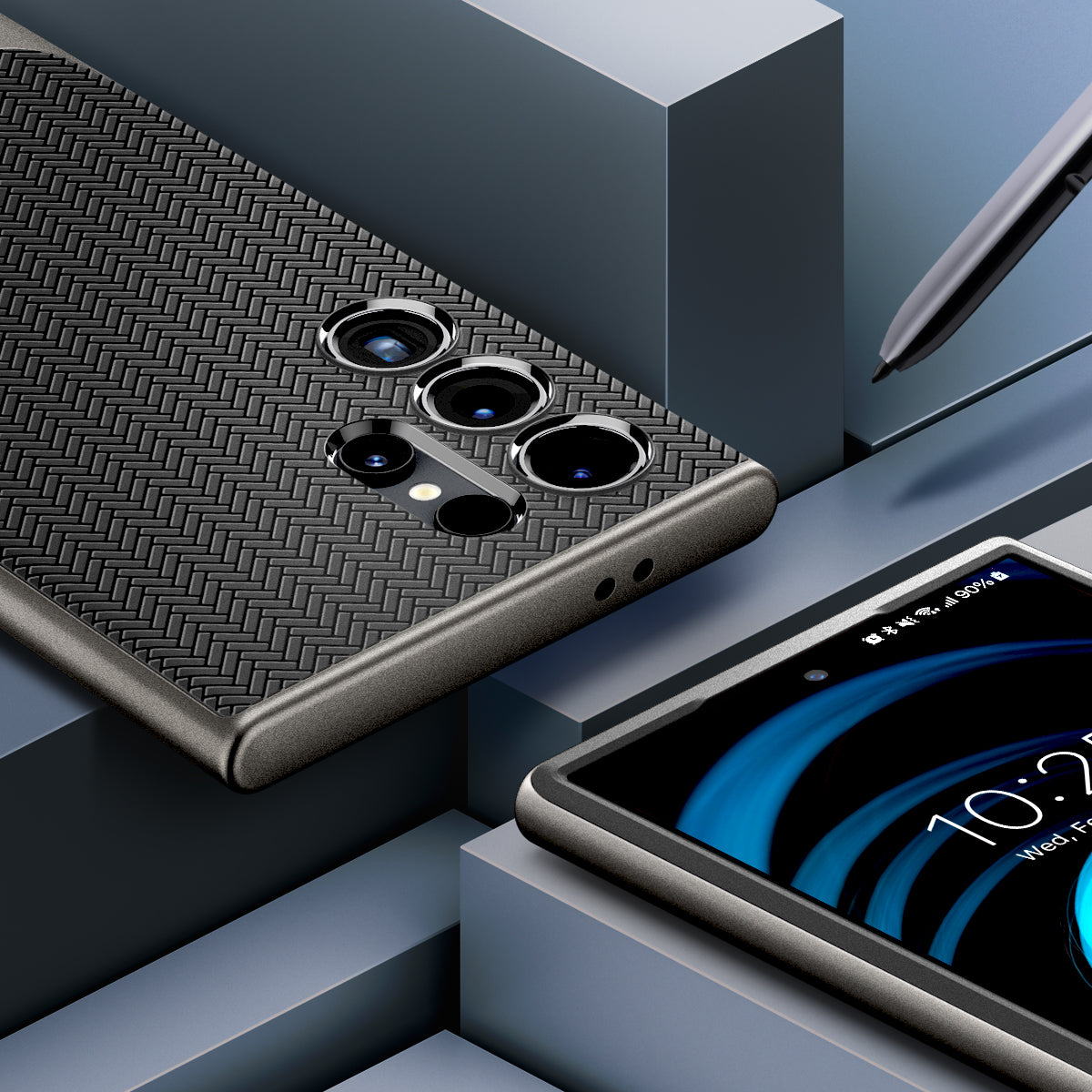 Schutzhülle für Galaxy S24 Ultra, Spigen Neo Hybrid, Rotguss-Schwarz
