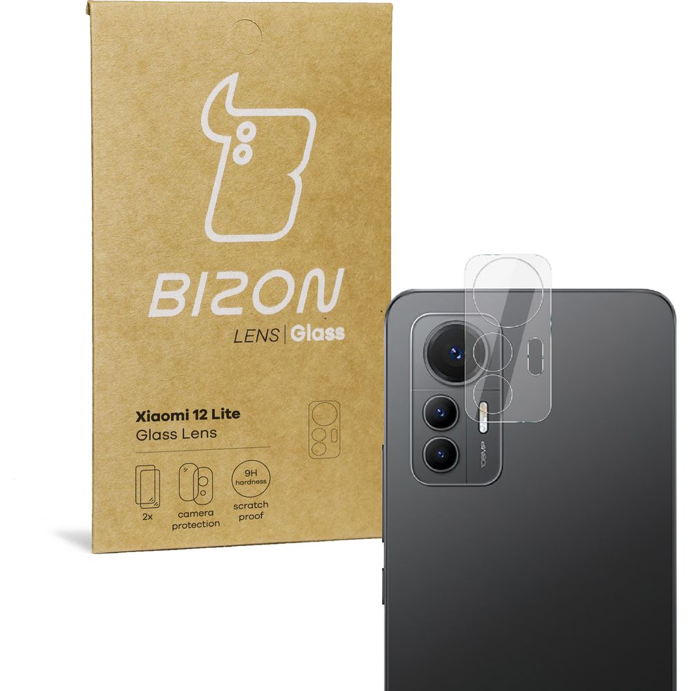 Gehärtetes Glas für die Kamera Bizon Glass Lens für Xiaomi 12 Lite, 2 Stück
