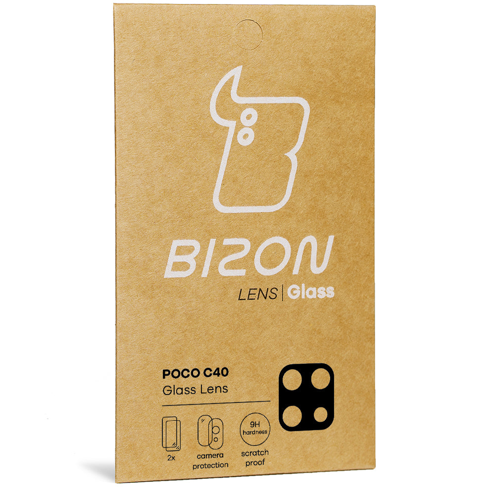 Gehärtetes Glas für die Kamera Bizon Glass Silk Lens für Poco C40 / Redmi 10C, 2 Stück
