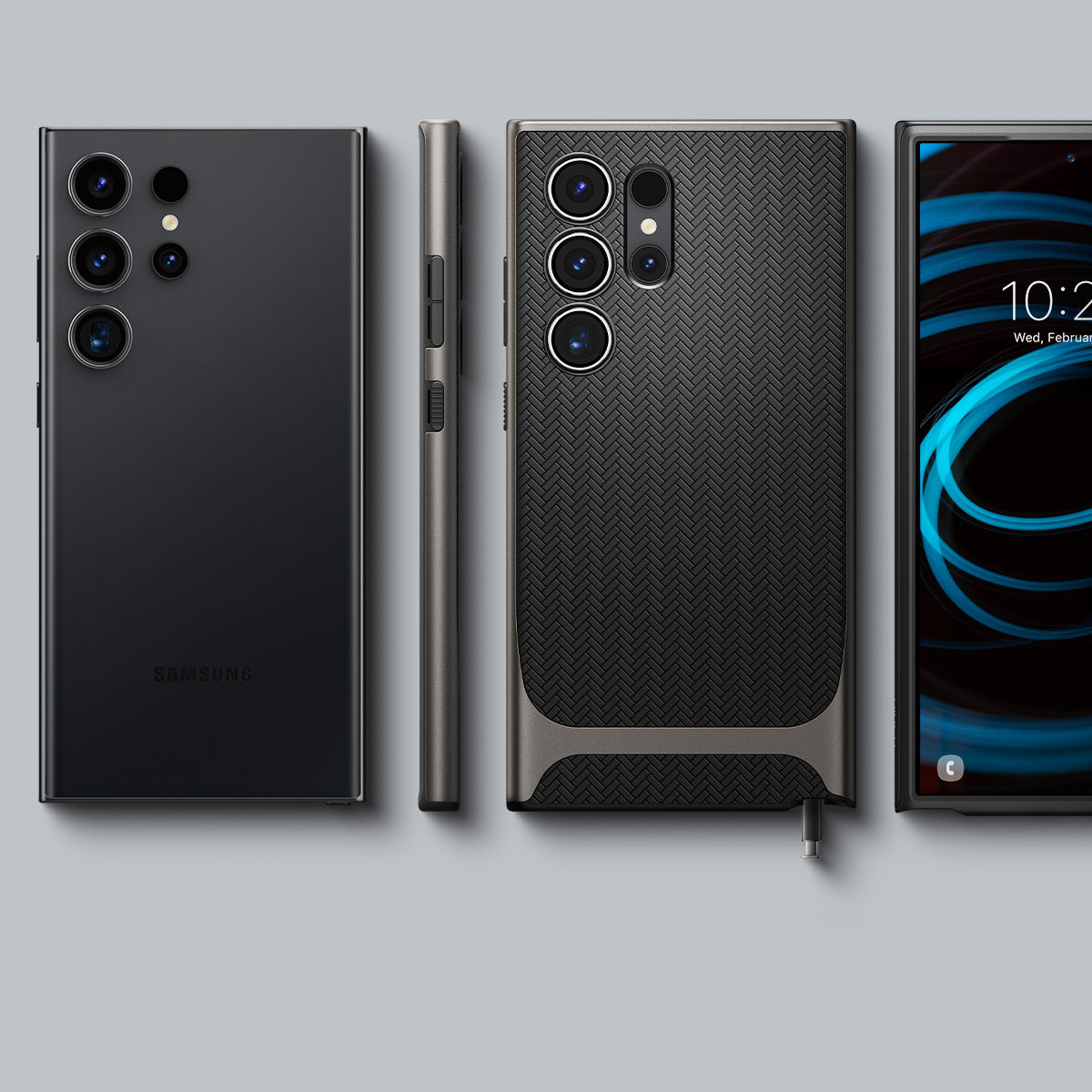 Schutzhülle für Galaxy S24 Ultra, Spigen Neo Hybrid, Rotguss-Schwarz