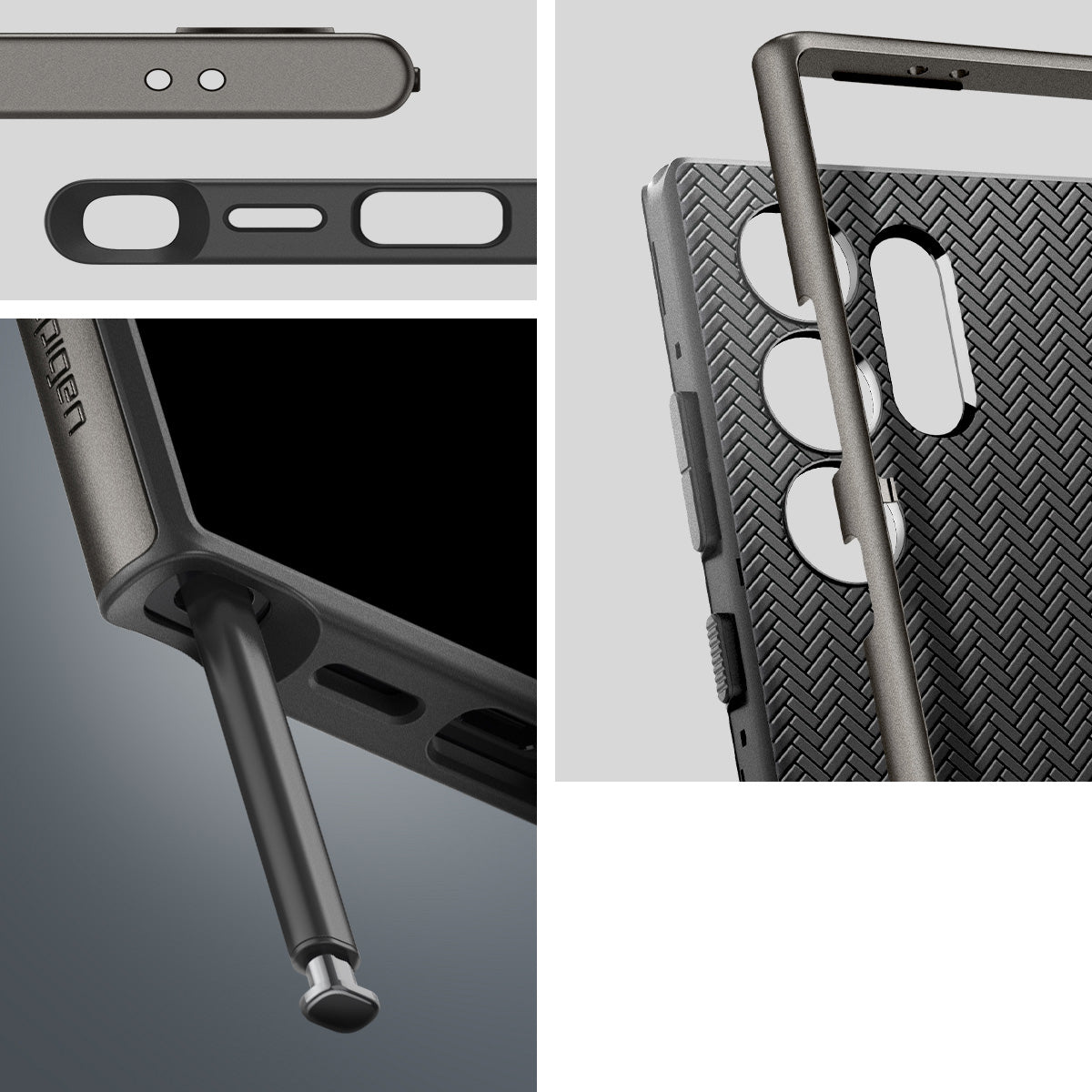 Schutzhülle für Galaxy S24 Ultra, Spigen Neo Hybrid, Rotguss-Schwarz