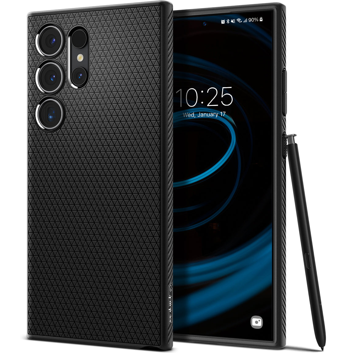 Schutzhülle für Galaxy S24 Ultra, Spigen Liquid Air, Schwarz