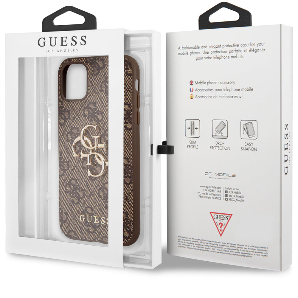 Schutzhülle Guess 4G Big Metal Logo für iPhone 11 / XR, Braun