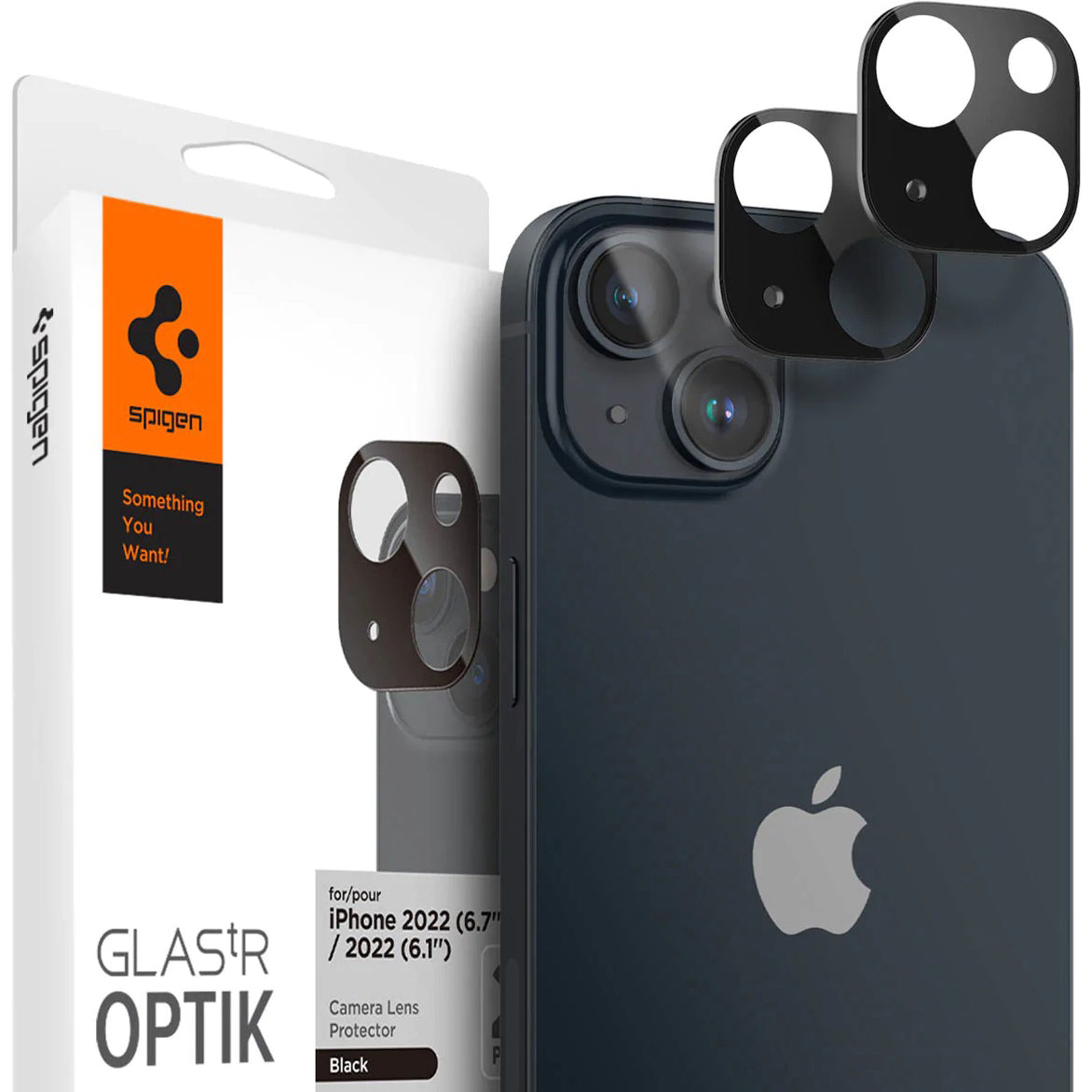 Glas für die Kamera Spigen Glas.tR Optik 2-Pack für iPhone 14 / 14 Plus, Schwarz