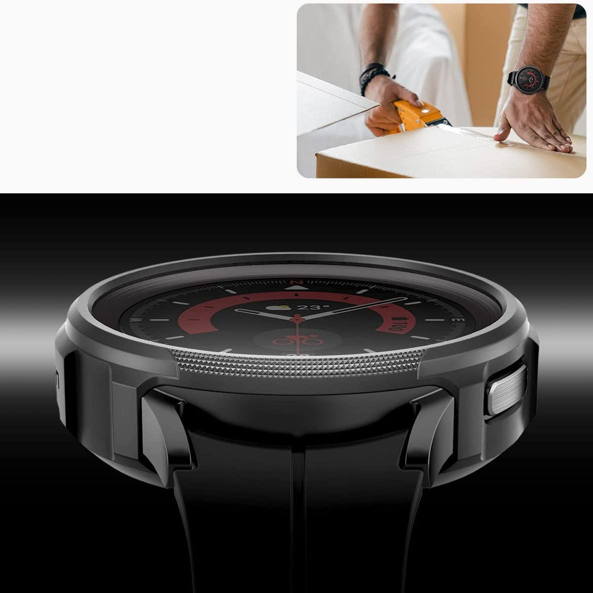 Schutzhülle Spigen Liquid Air für Galaxy Watch 5 Pro 45mm, Schwarz