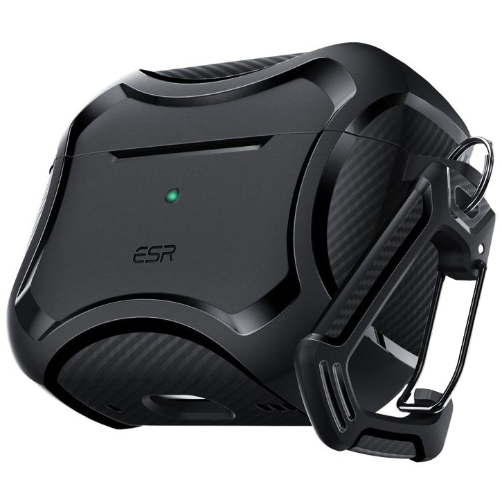 Schutzhülle ESR Cyber Armor Halolock mit MagSafe für Apple AirPods Pro 1 / 2, Schwarz