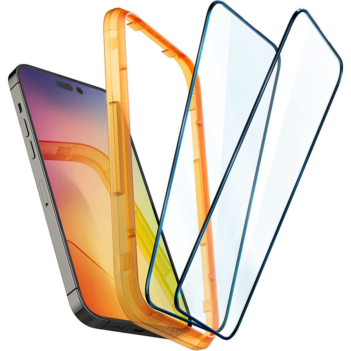 Glas für die Schutzhülle Spigen Glas.tR Slim FC AM 2-Pack für iPhone 14 Pro