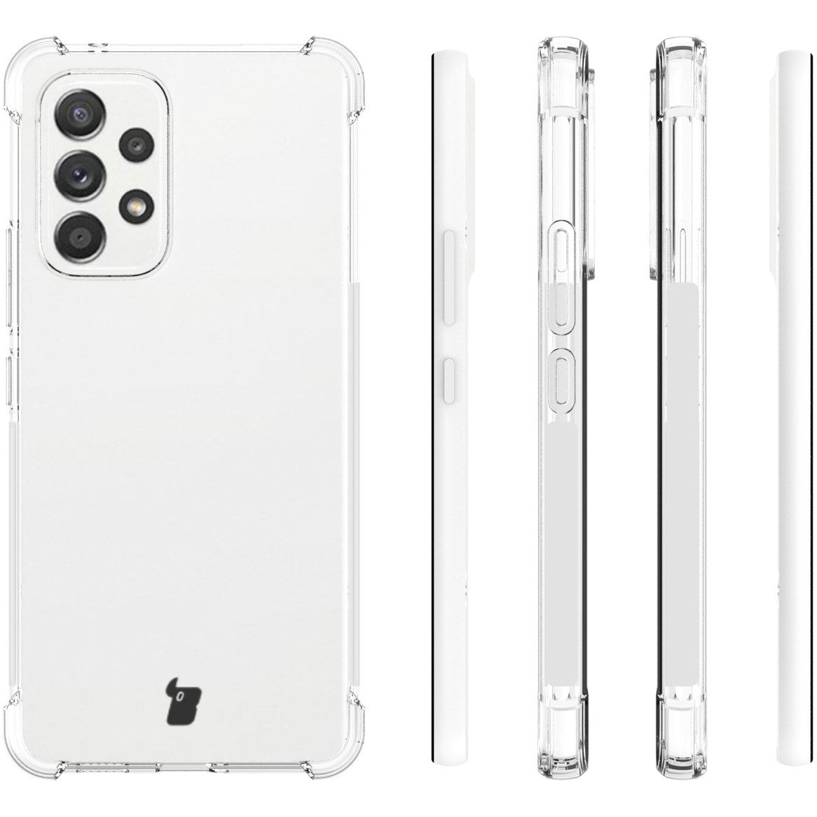 Schutzhülle + 2x Glas + Kameraschutz Bizon Case Clear Pack für Galaxy A53 5G, Transparent