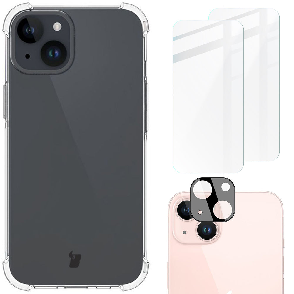Schutzhülle Bizon Case Clear Pack für iPhone 15, Transparent