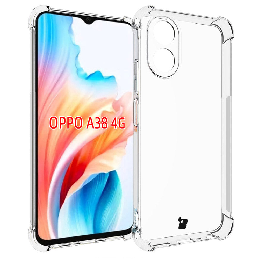 Schutzhülle + 2x Glas Bizon Case Clear Pack für Oppo A38 4G, Transparent