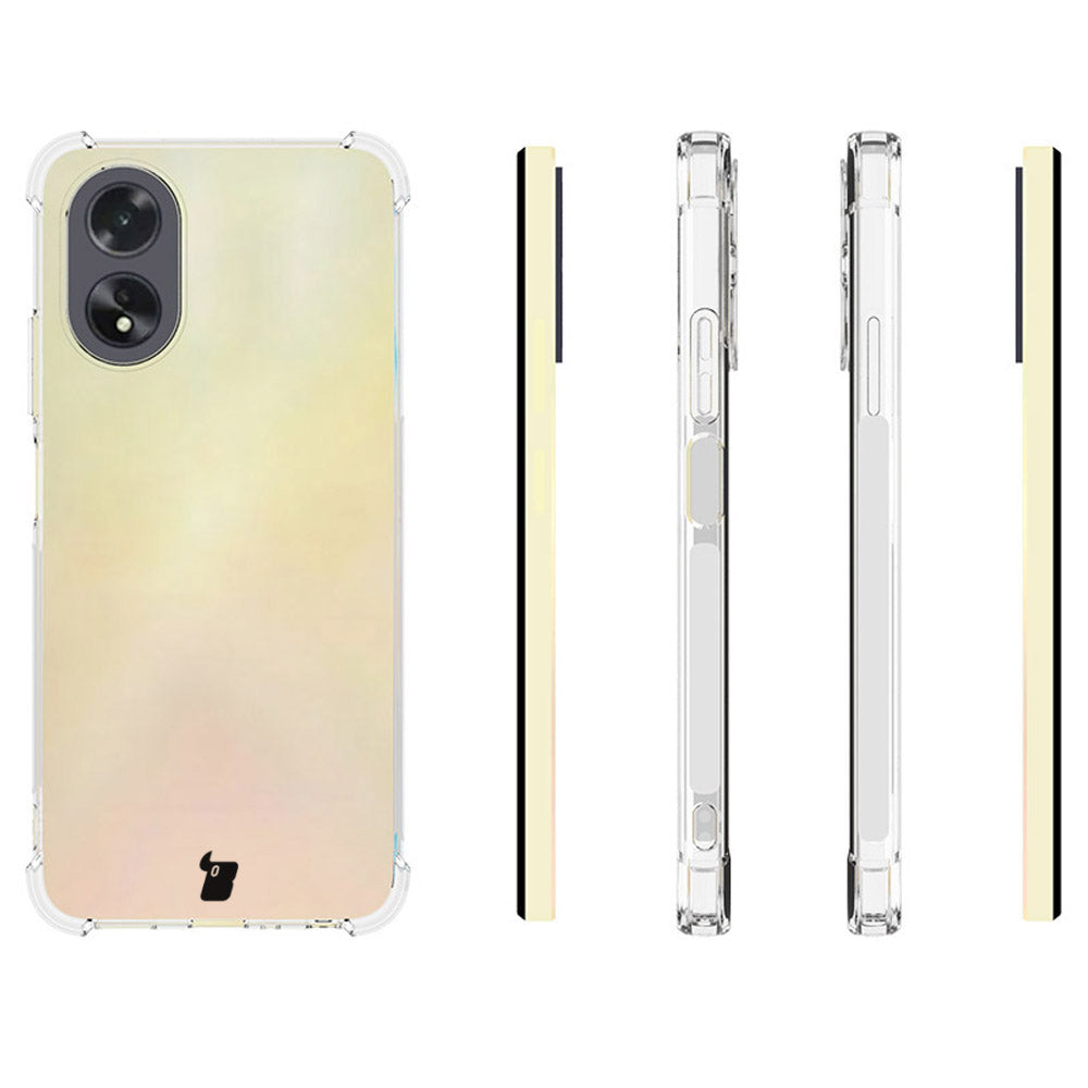 Schutzhülle + 2x Glas Bizon Case Clear Pack für Oppo A38 4G, Transparent