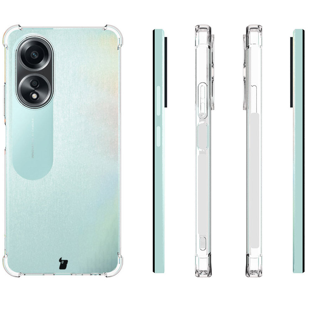 Schutzhülle + 2x Glas Bizon Case Clear Pack für Oppo A58 4G, Transparent