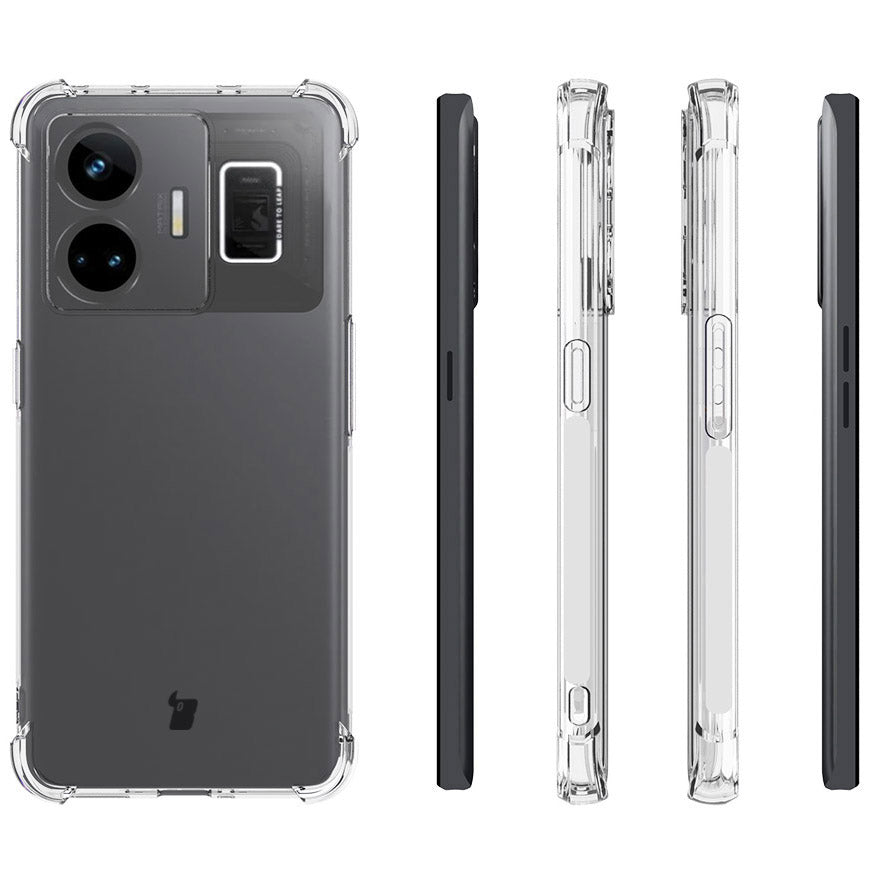 Schutzhülle + 2x Folie Bizon Case Clear Pack für Realme GT3, Transparent