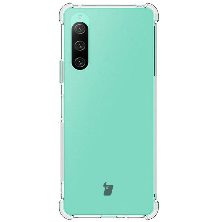 Schutzhülle + 2x Glas Bizon Case Clear Pack für Sony Xperia 10 V, Transparent