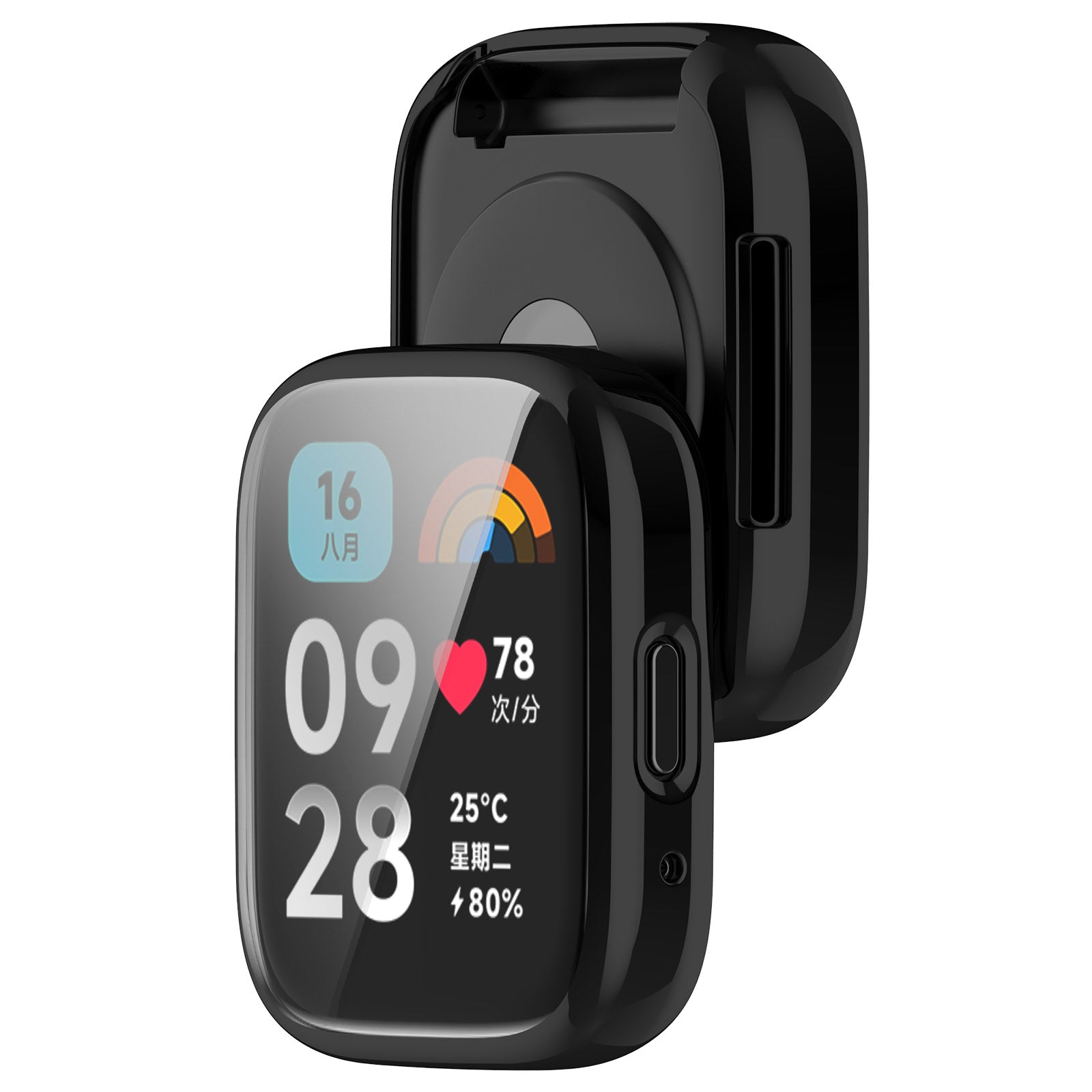 Schutzhülle Bizon Case Watch Felipe für Xiaomi Redmi Watch 3 Active, Schwarz