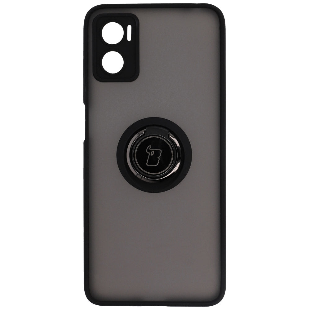 Handyhülle mit Fingergriff für Motorola Moto E22 / E22i, Bizon Case Hybrid Ring, getönt mit schwarzem Rahmen