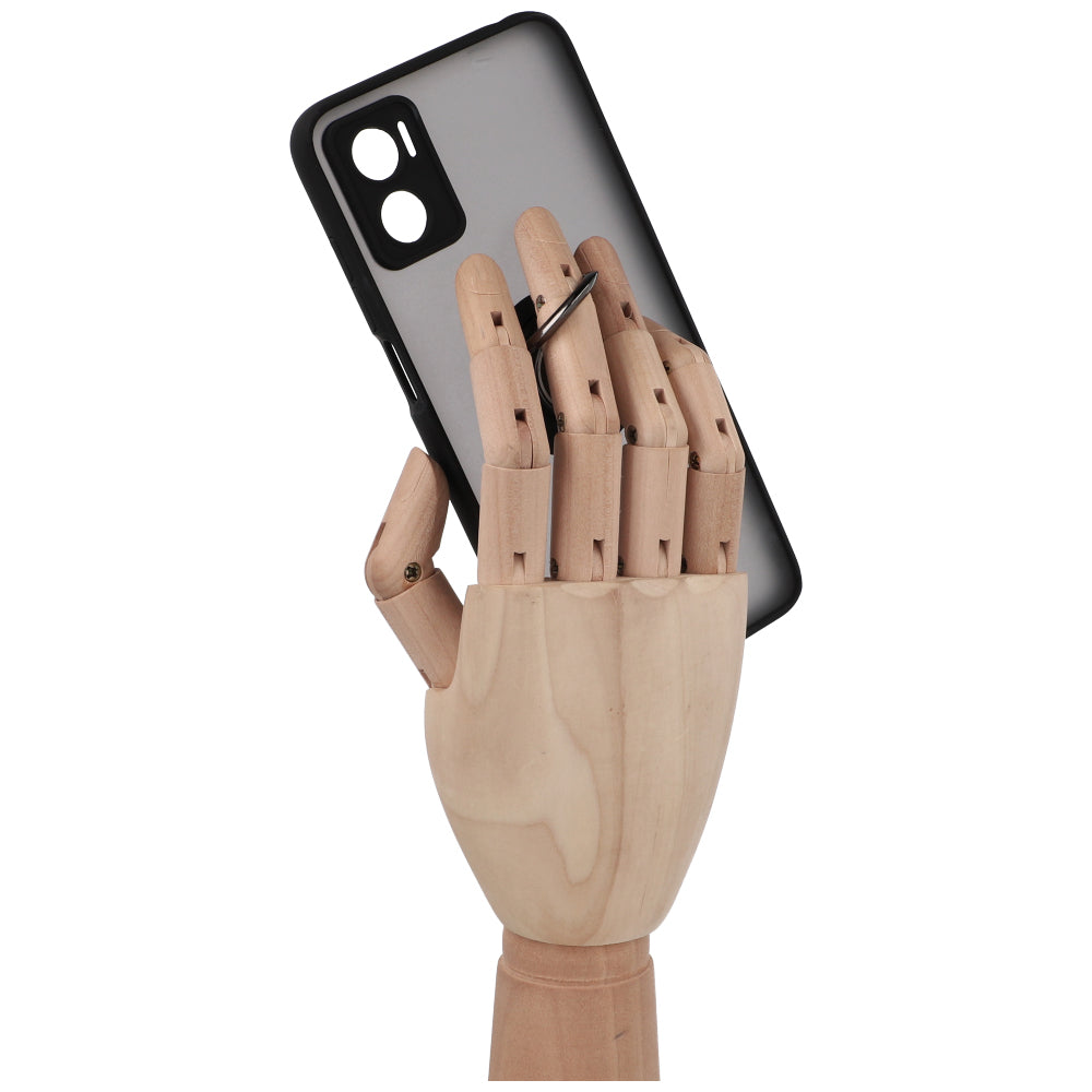 Handyhülle mit Fingergriff für Motorola Moto E22 / E22i, Bizon Case Hybrid Ring, getönt mit schwarzem Rahmen