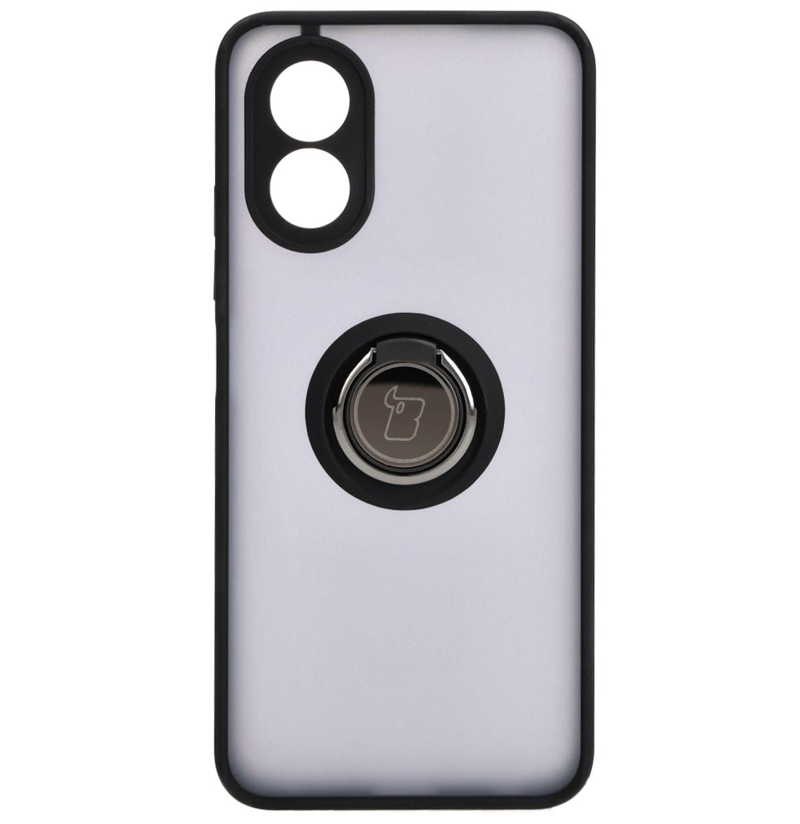 Handyhülle mit Fingergriff für Oppo A38 4G, Bizon Case Hybrid Ring, getönt mit schwarzem Rahmen