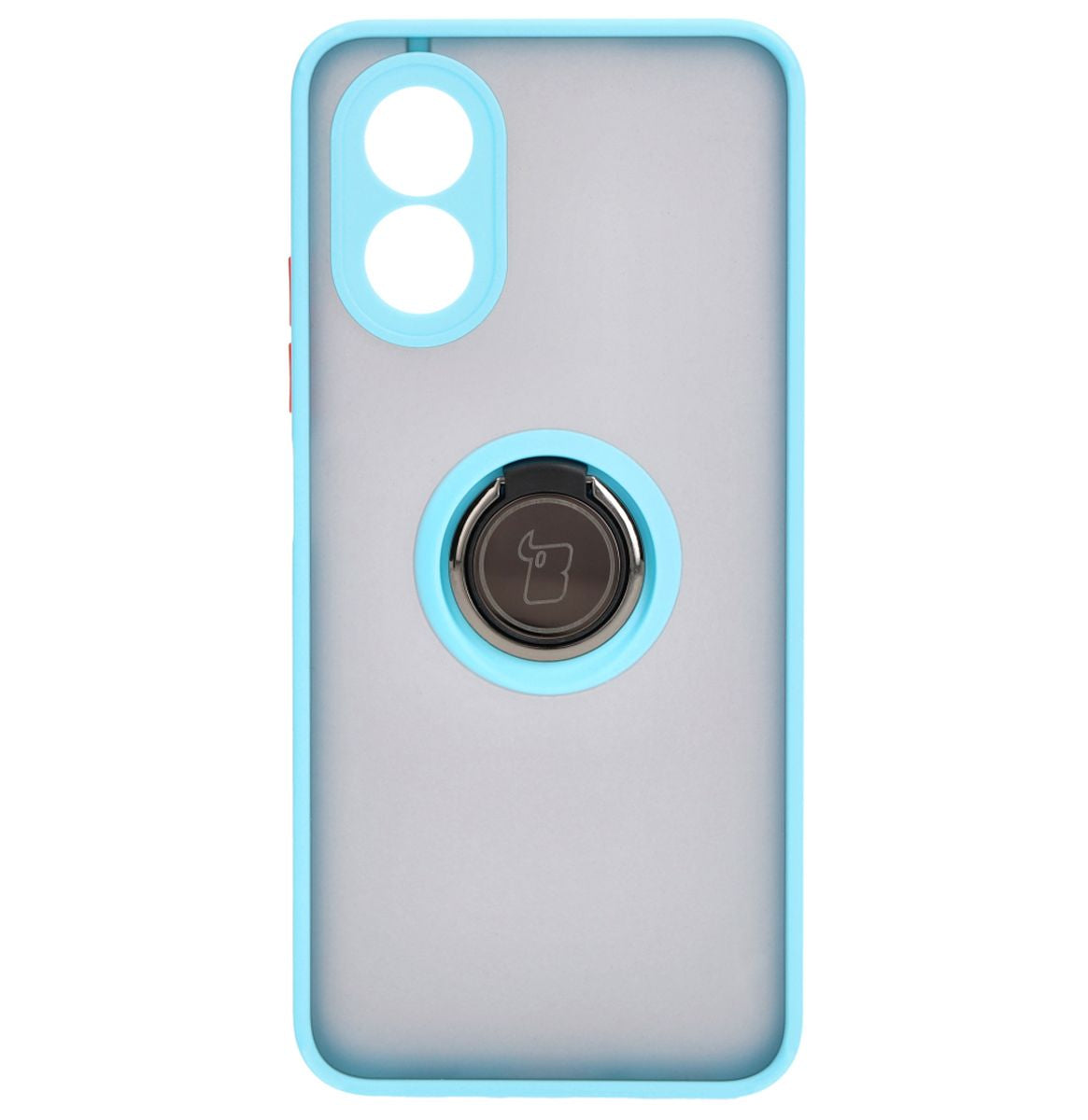 Handyhülle mit Fingergriff für Oppo A38 4G, Bizon Case Hybrid Ring, getönt mit hellblauem Rahmen