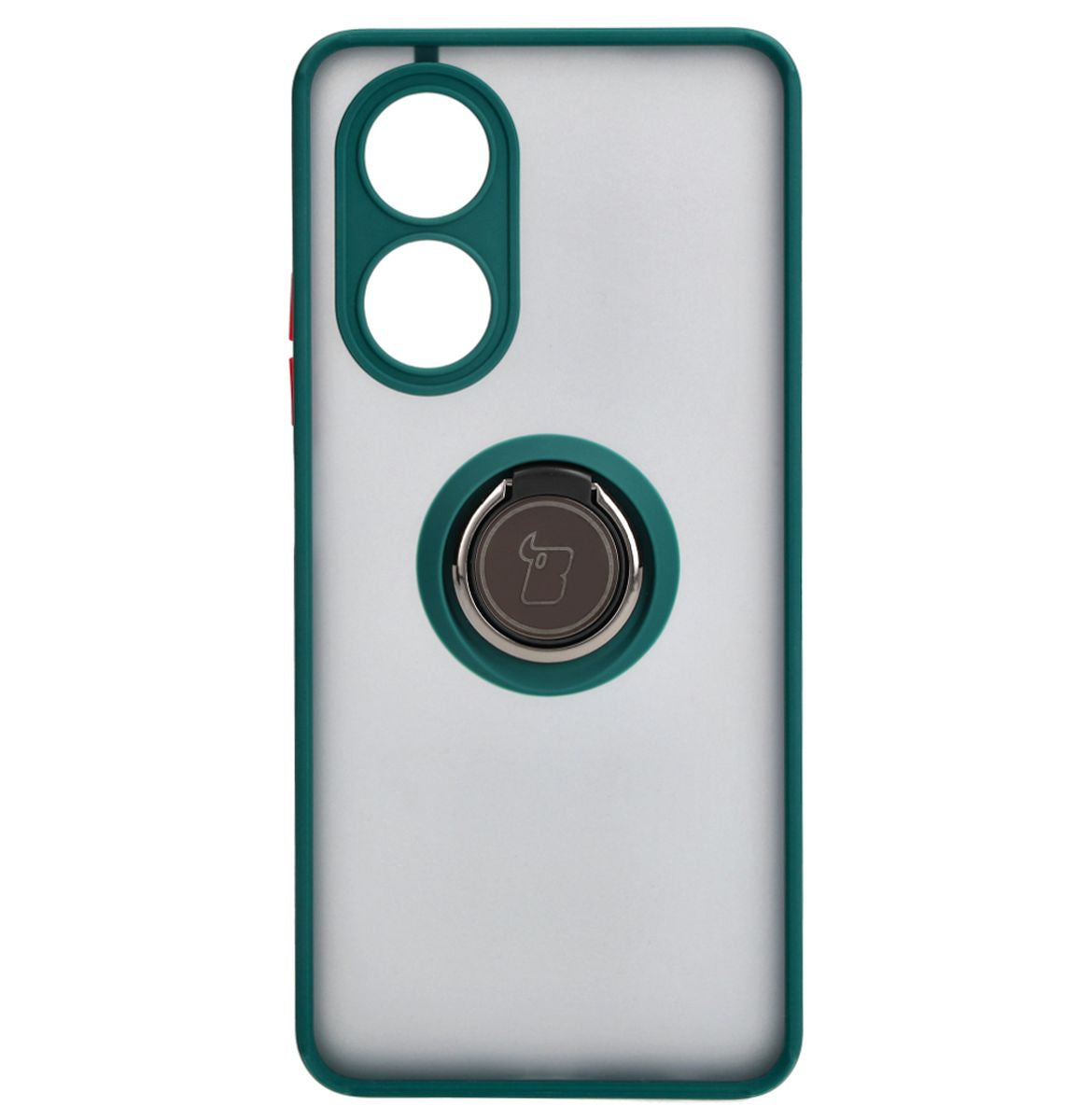 Handyhülle mit Fingergriff für Oppo A58 4G, Bizon Case Hybrid Ring, getönt mit dunkelgrünem Rahmen