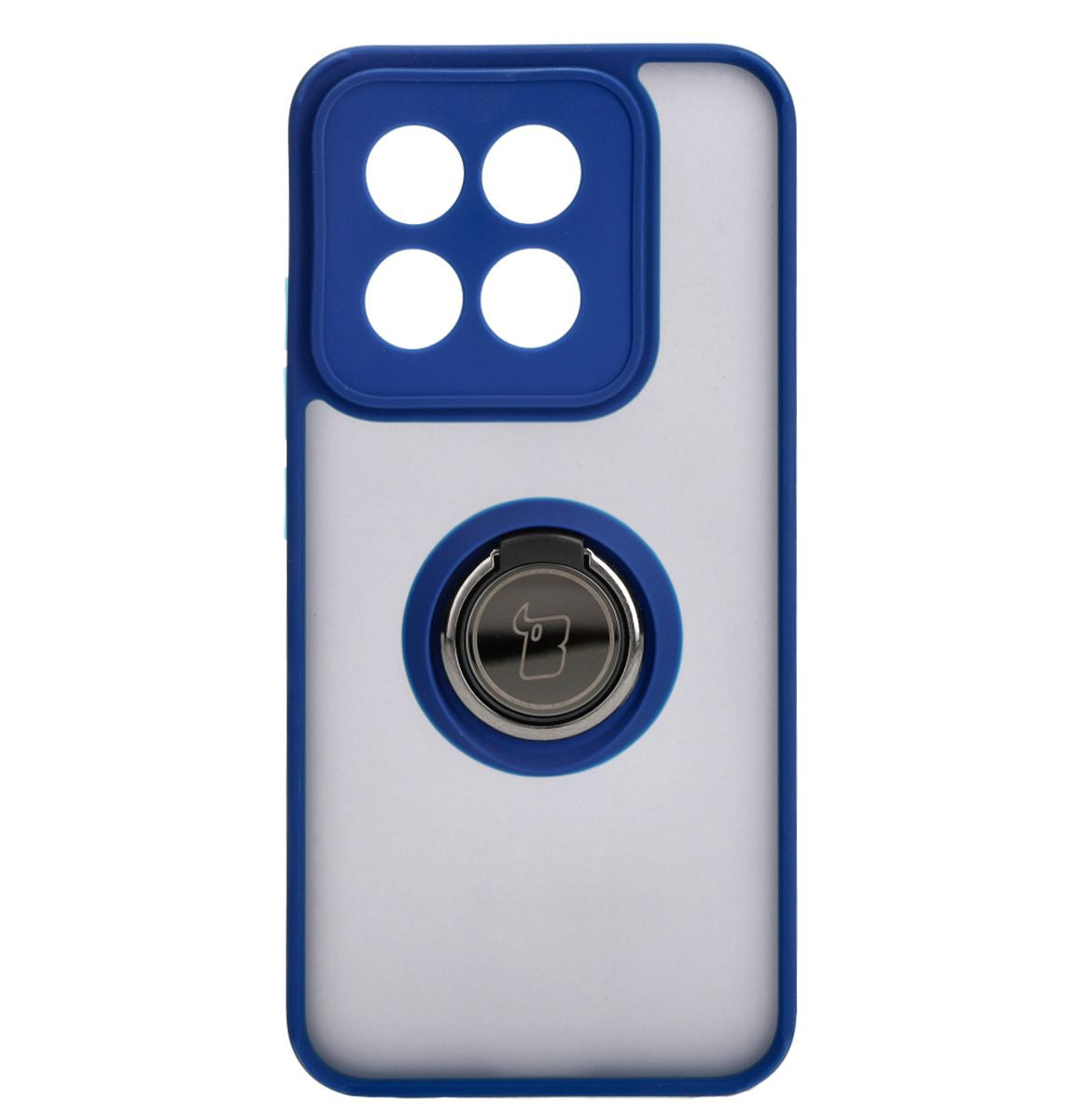 Handyhülle mit Fingergriff für Xiaomi 14, Bizon Case Hybrid Ring, getönt mit dunkelblauem Rahmen