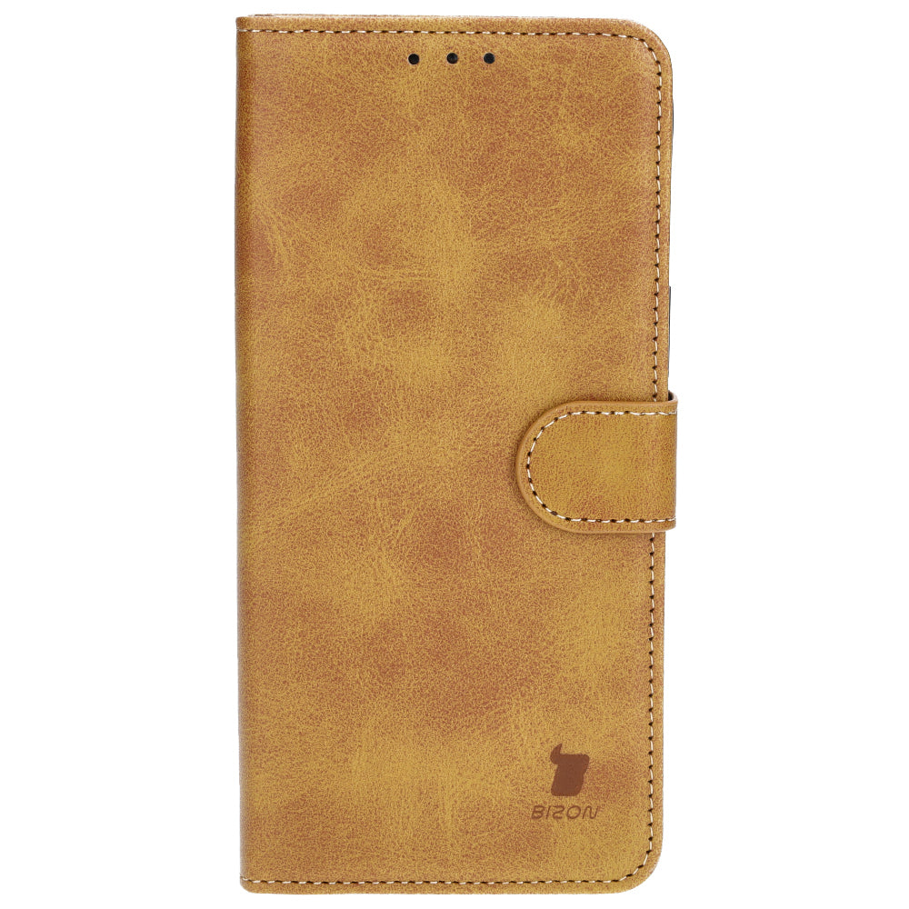 Handyhülle mit Klappe für iPhone 14 Pro Max, Bizon Case Pocket, Braun