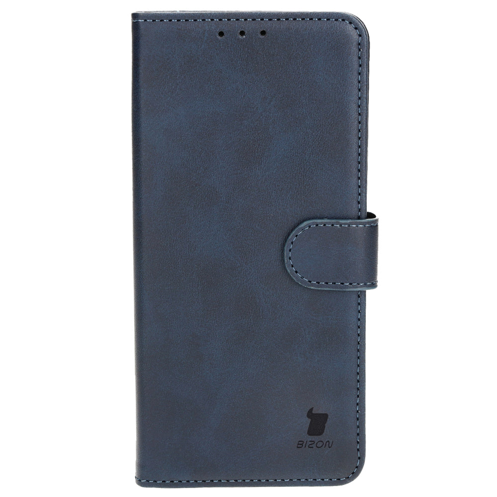 Handyhülle mit Klappe für iPhone 15 Plus, Bizon Case Pocket, Dunkelblau