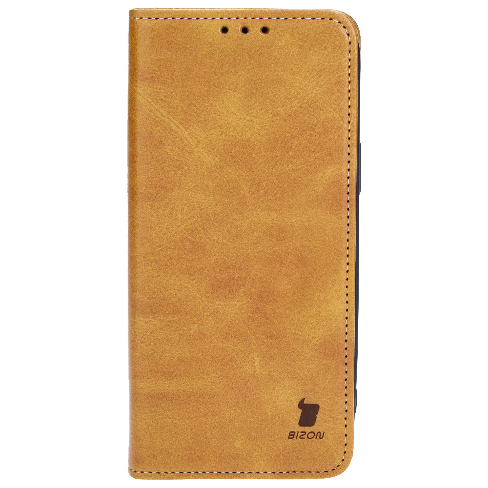 Handyhülle mit Klappe für iPhone 14 Plus, Bizon Case Pocket Pro, Braun