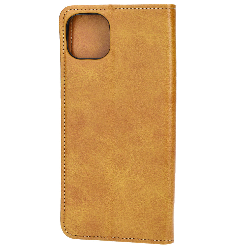 Handyhülle mit Klappe für iPhone 14 Plus, Bizon Case Pocket Pro, Braun
