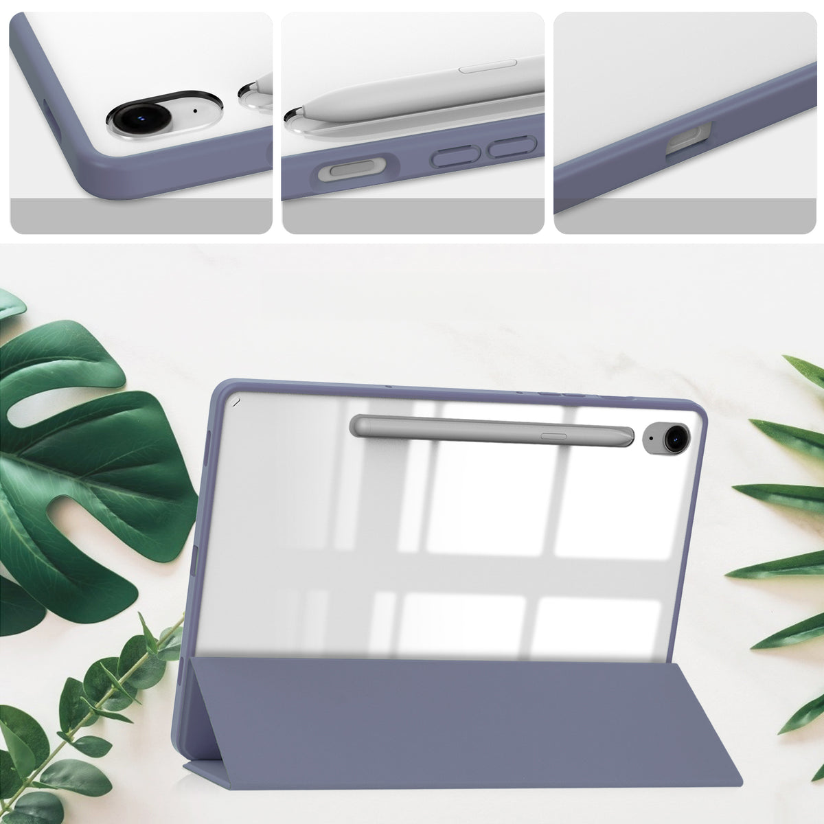 Schutzhülle Bizon Case Tab Clear Matt für Galaxy Tab S10 Lite / S10 FE / S9 / S9 FE, Lavendel