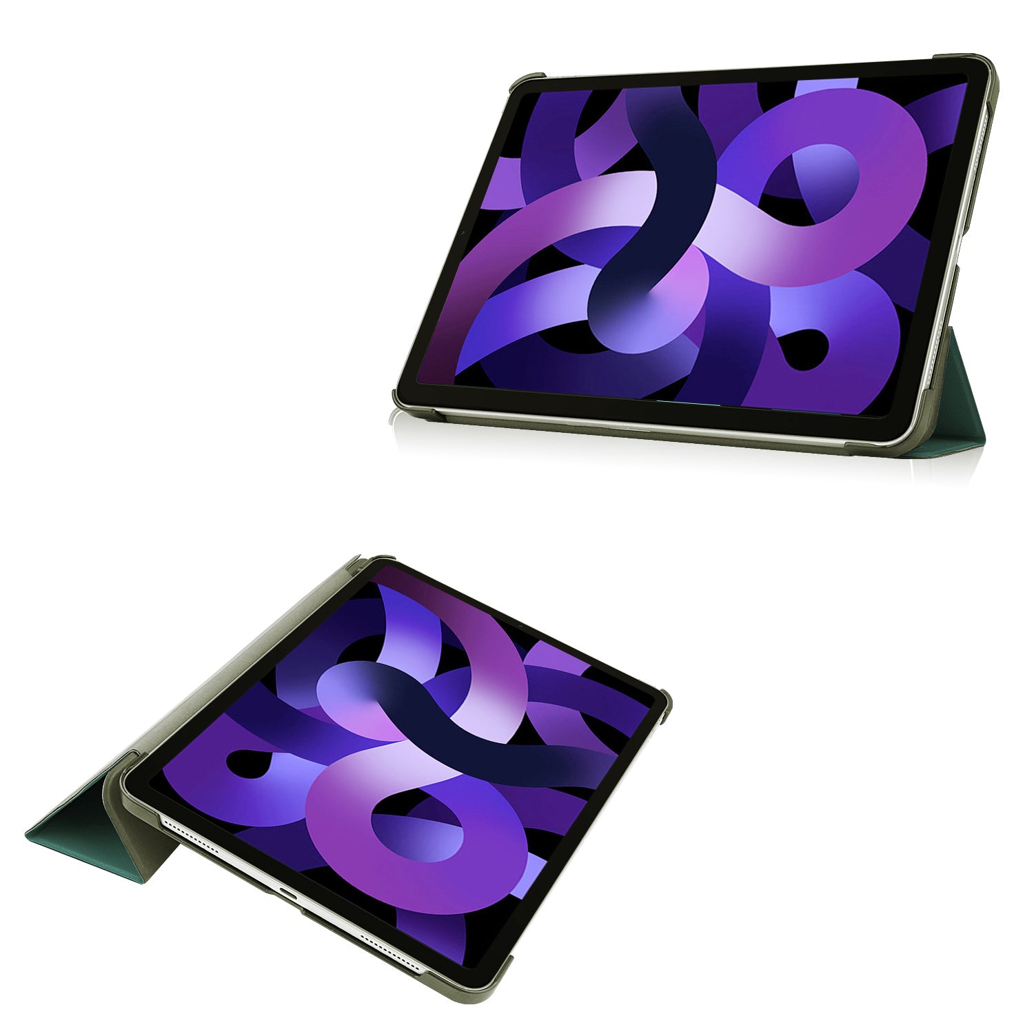 Schutzhülle Bizon Case Tab Croc für iPad Air 11" / 10.9" 2020-2026, Dunkelgrün