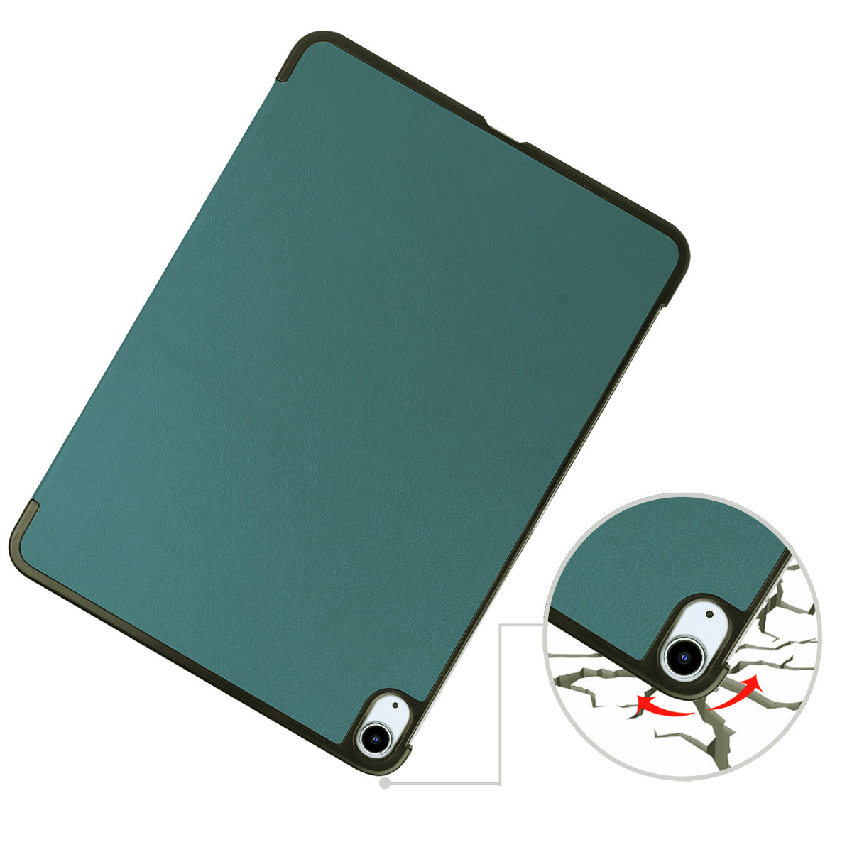 Schutzhülle Bizon Case Tab Croc für iPad Air 11" / 10.9" 2020-2026, Dunkelgrün