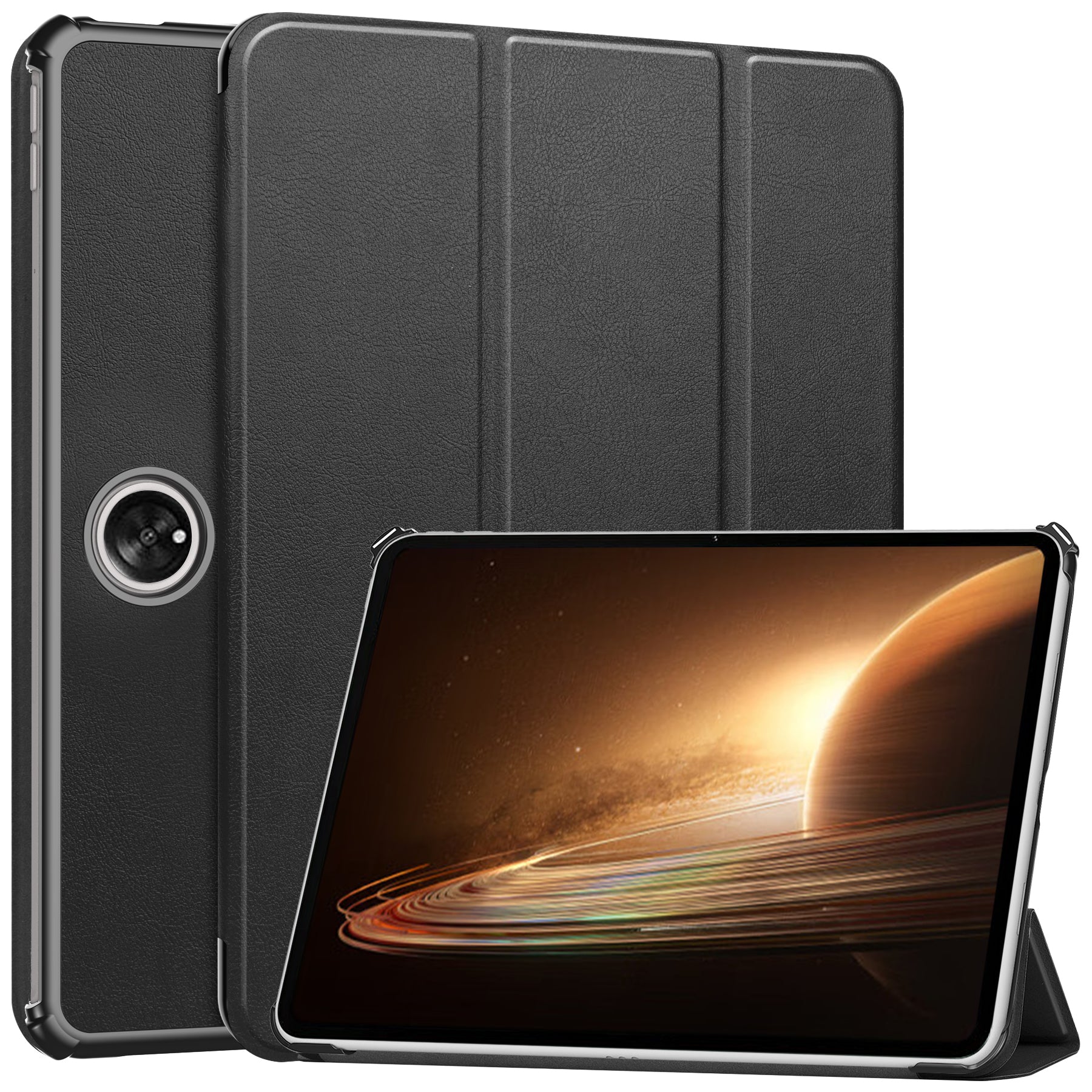Schutzhülle Bizon Case Tab Croc für Oppo Pad 2 / OnePlus Pad, Schwarz