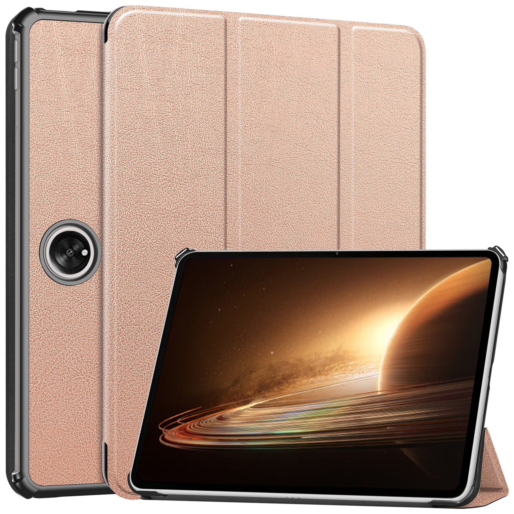 Schutzhülle Bizon Case Tab Croc für Oppo Pad 2 / OnePlus Pad, Rosegold