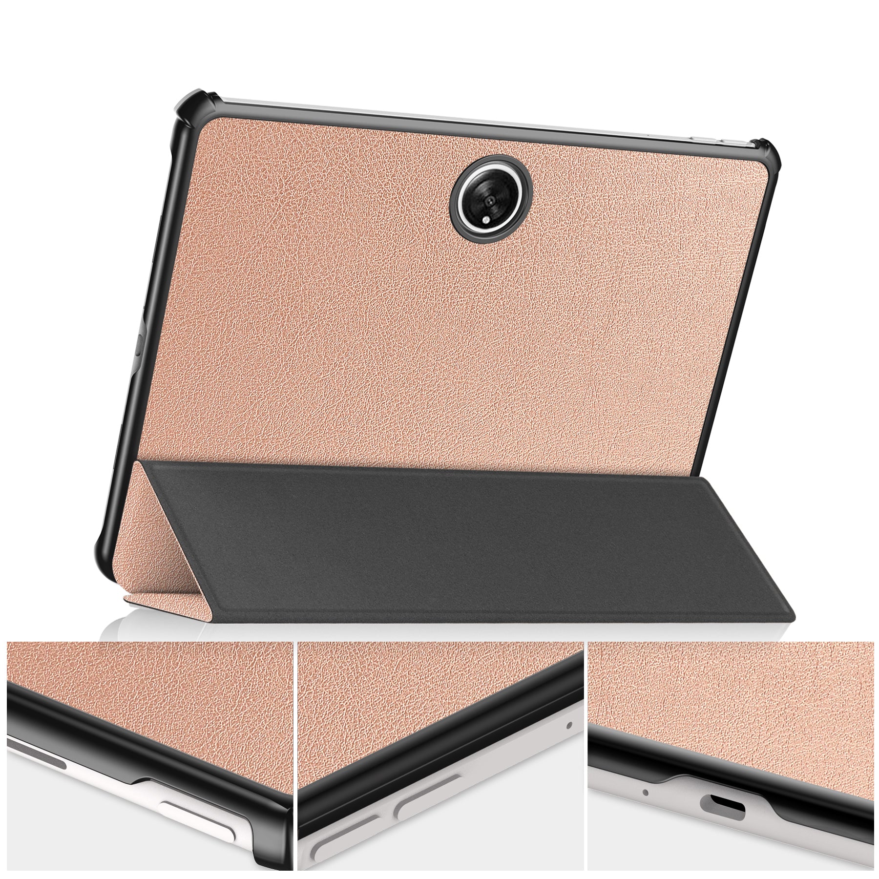 Schutzhülle Bizon Case Tab Croc für Oppo Pad 2 / OnePlus Pad, Rosegold