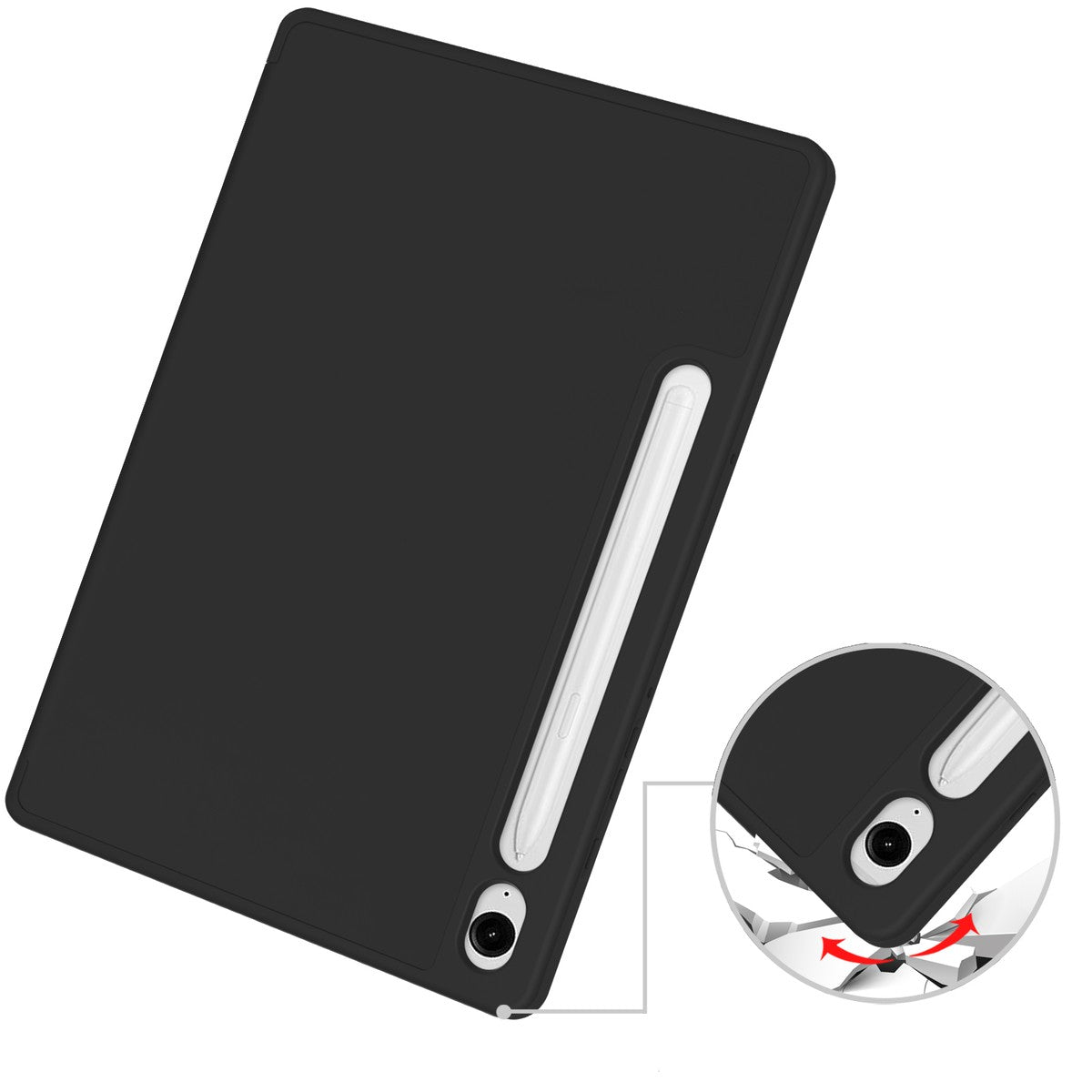 Schutzhülle Bizon Case Tab Lizard für Galaxy Tab S10 Lite / S10 FE / S9 / S9 FE, Schwarz