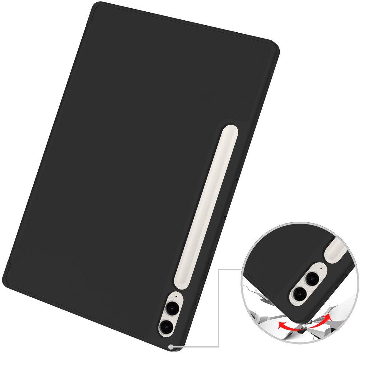 Schutzhülle Bizon Case Tab Lizard für Galaxy Tab S9 FE Plus, Schwarz