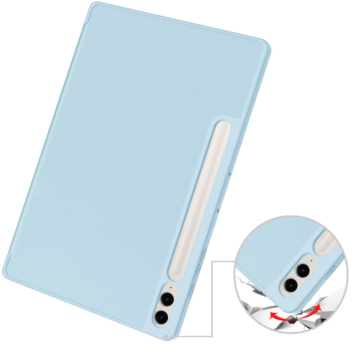 Schutzhülle Bizon Case Tab Lizard für Galaxy Tab S9 FE Plus, Hellblau