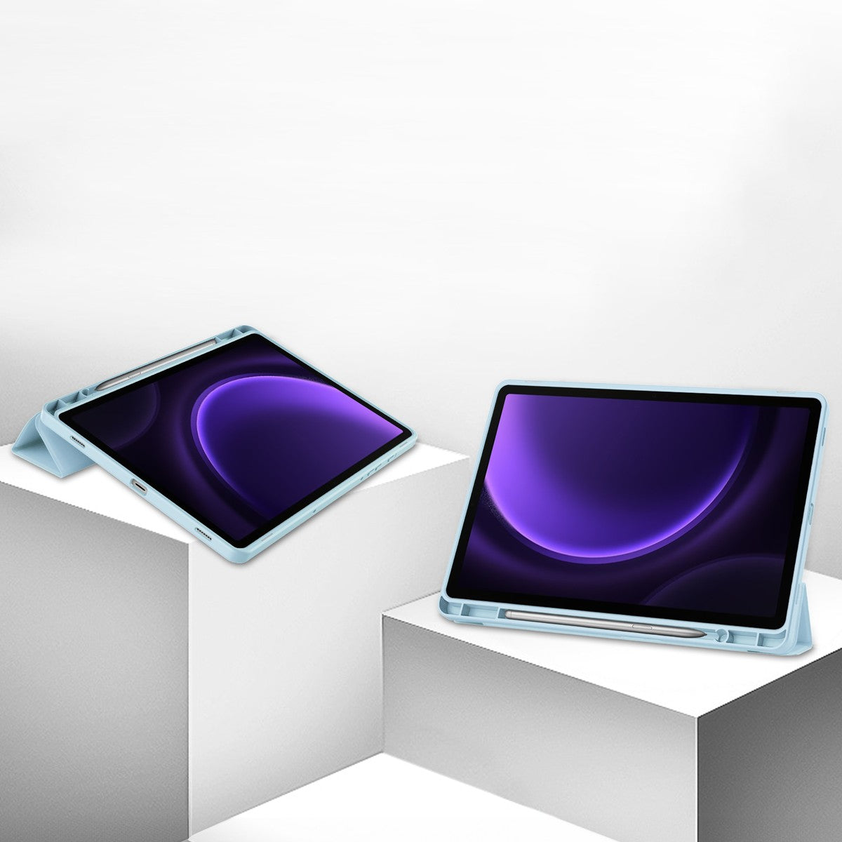 Schutzhülle Bizon Case Tab Lizard für Galaxy Tab S10 Lite / S10 FE / S9 / S9 FE, Hellblau