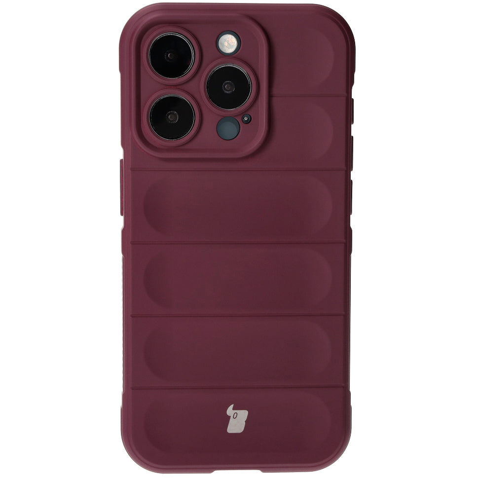 Robuste Handyhülle für iPhone 15 Pro, Bizon Case Tur, Burgunderrot