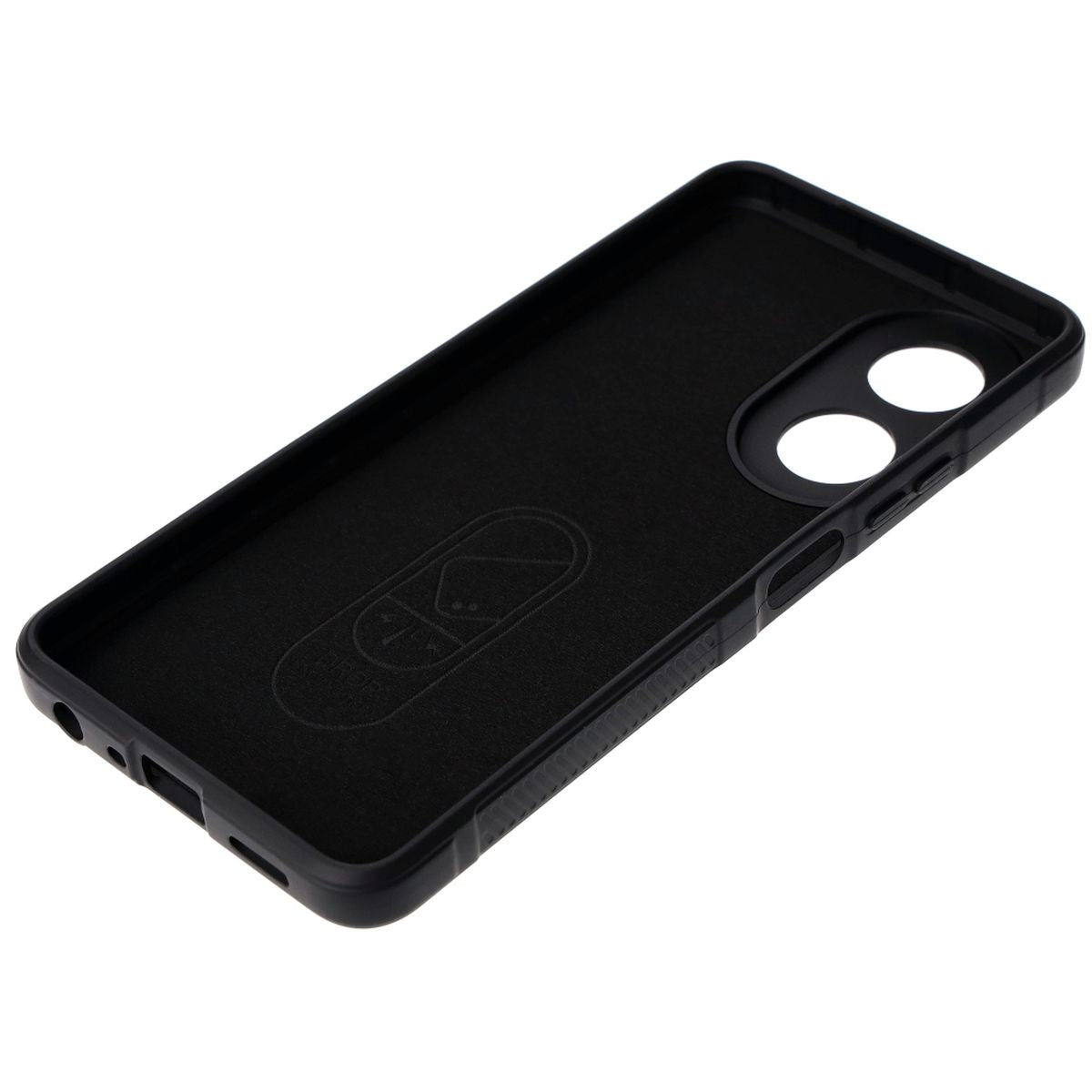 Robuste Handyhülle für Oppo A58 4G, Bizon Case Tur, Schwarz