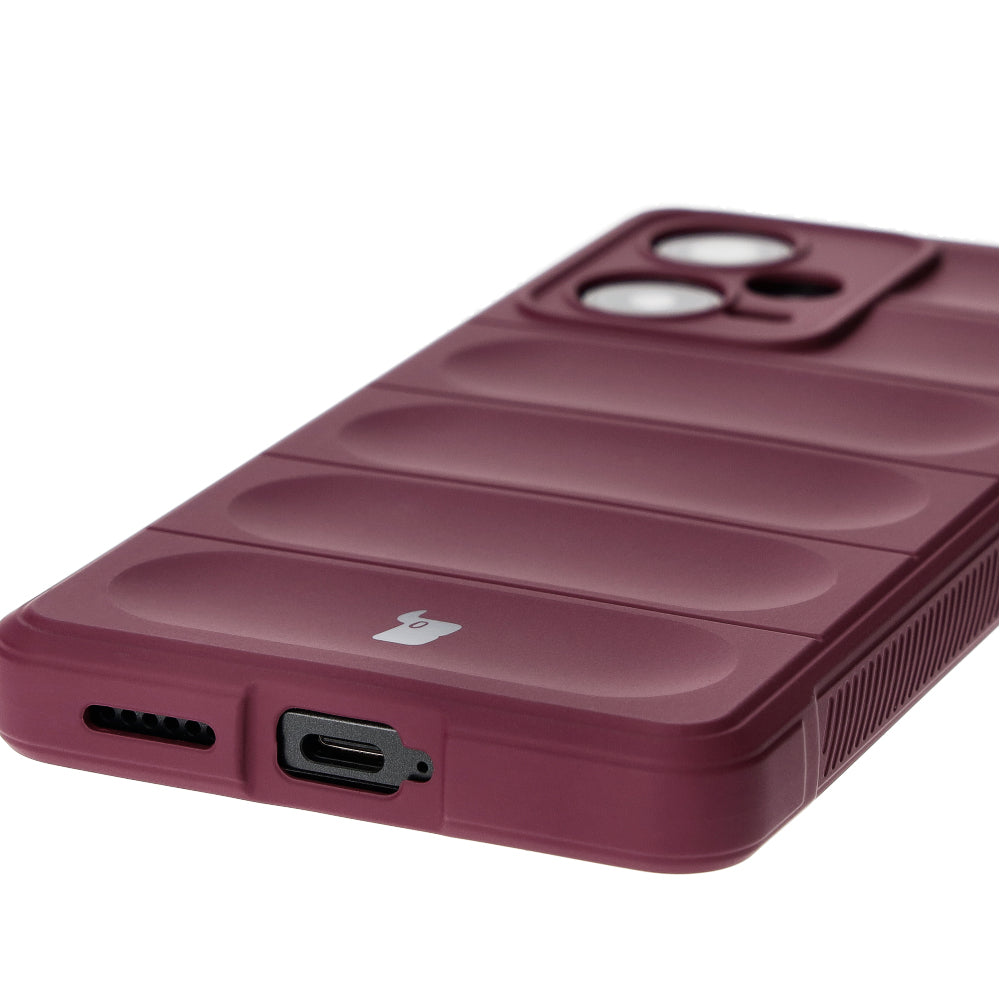 Robuste Handyhülle für Xiaomi Redmi Note 12 Pro+ 5G, Bizon Case Tur, Burgunderrot