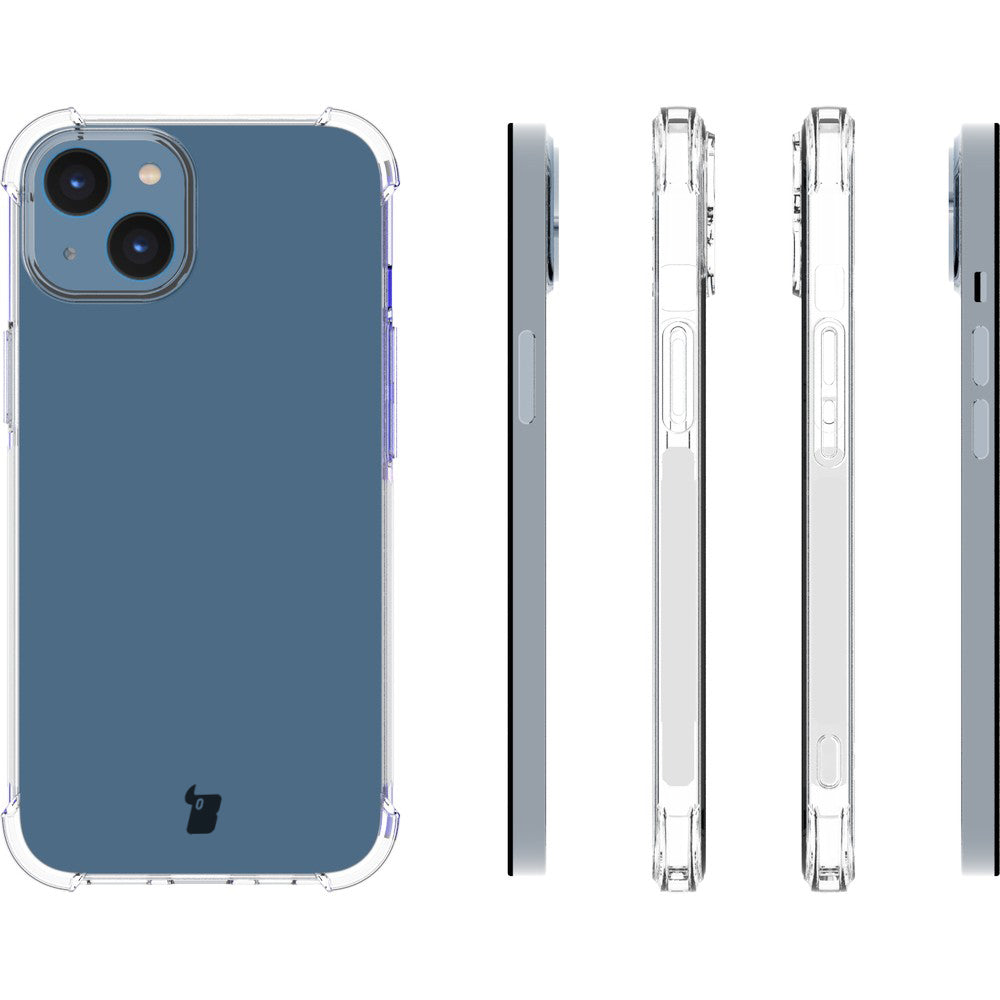 Schutzhülle + 2x Glas + Kameraschutz Bizon Case Clear Pack iPhone 14, Transparent