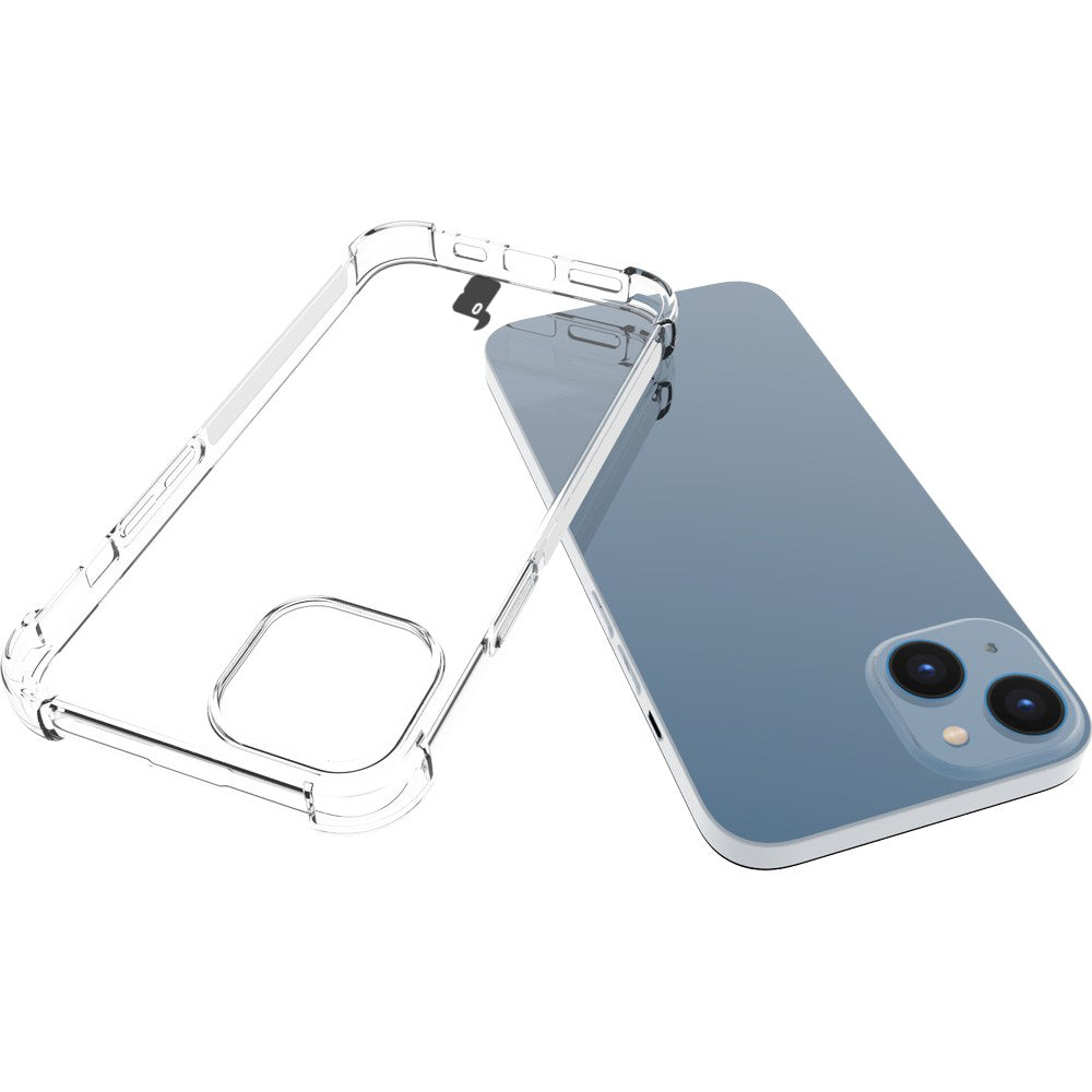 Schutzhülle + 2x Glas + Kameraschutz Bizon Case Clear Pack iPhone 14, Transparent