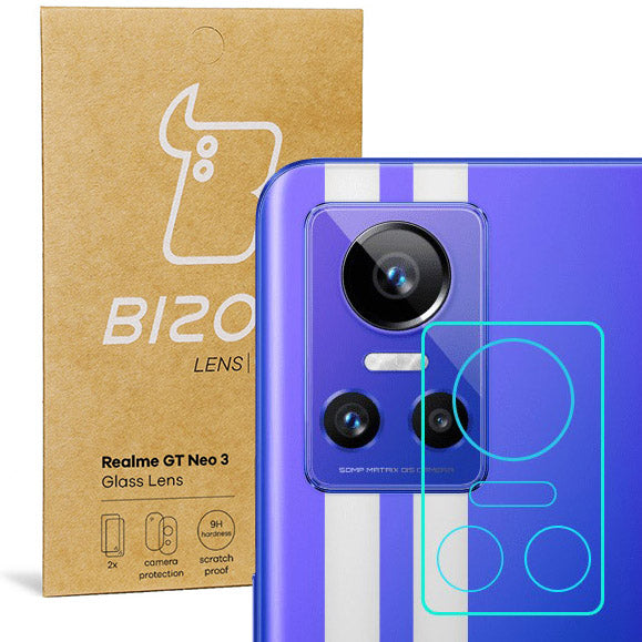 Gehärtetes Glas für die Kamera Bizon Glass Lens für Realme GT Neo 3, 2 Stück